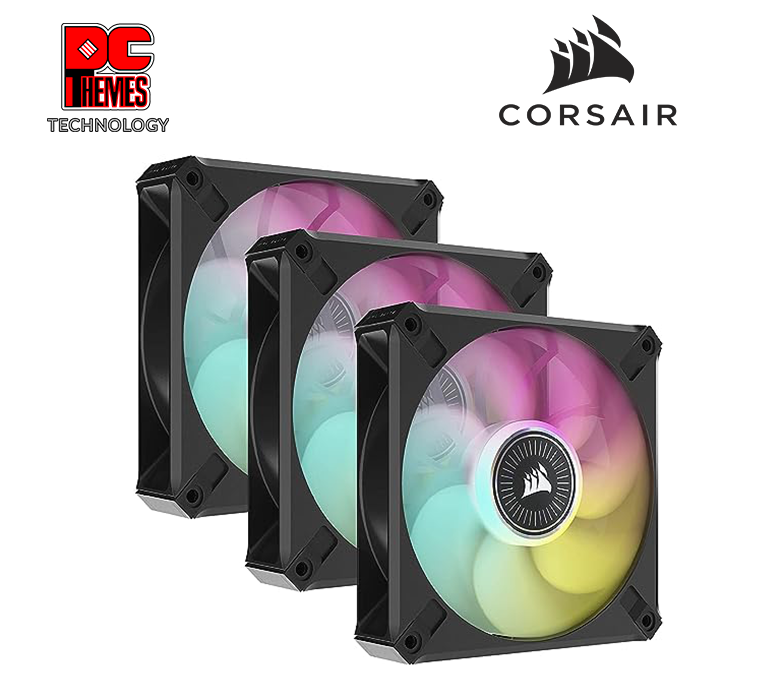 CORSAIR iCUE ML120 Black RGB ELITE Premium 120mm PWM Magnetic Levitation Case Fan - Triple Fan Kit with iCUE Lighting Node CORE